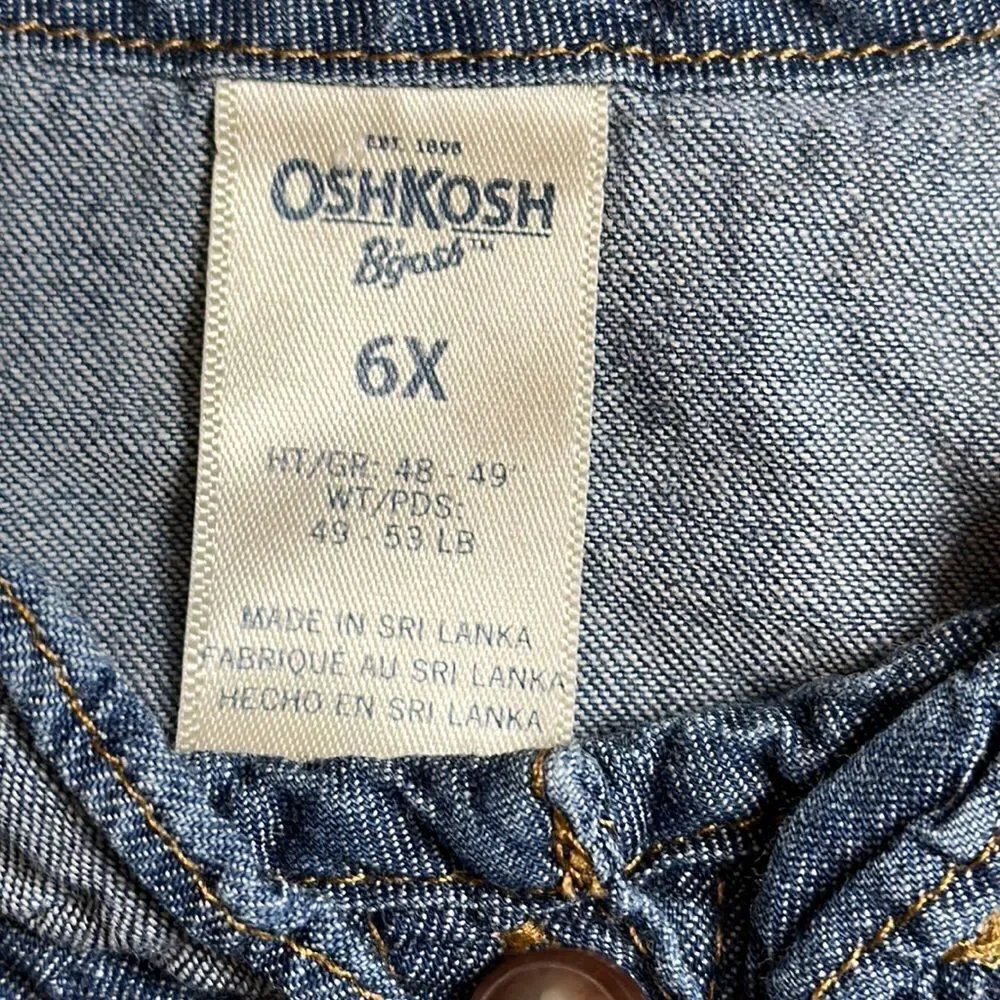 Oshkosh dress size 6 x denim dress jean dress cotton short sleeve dress spring